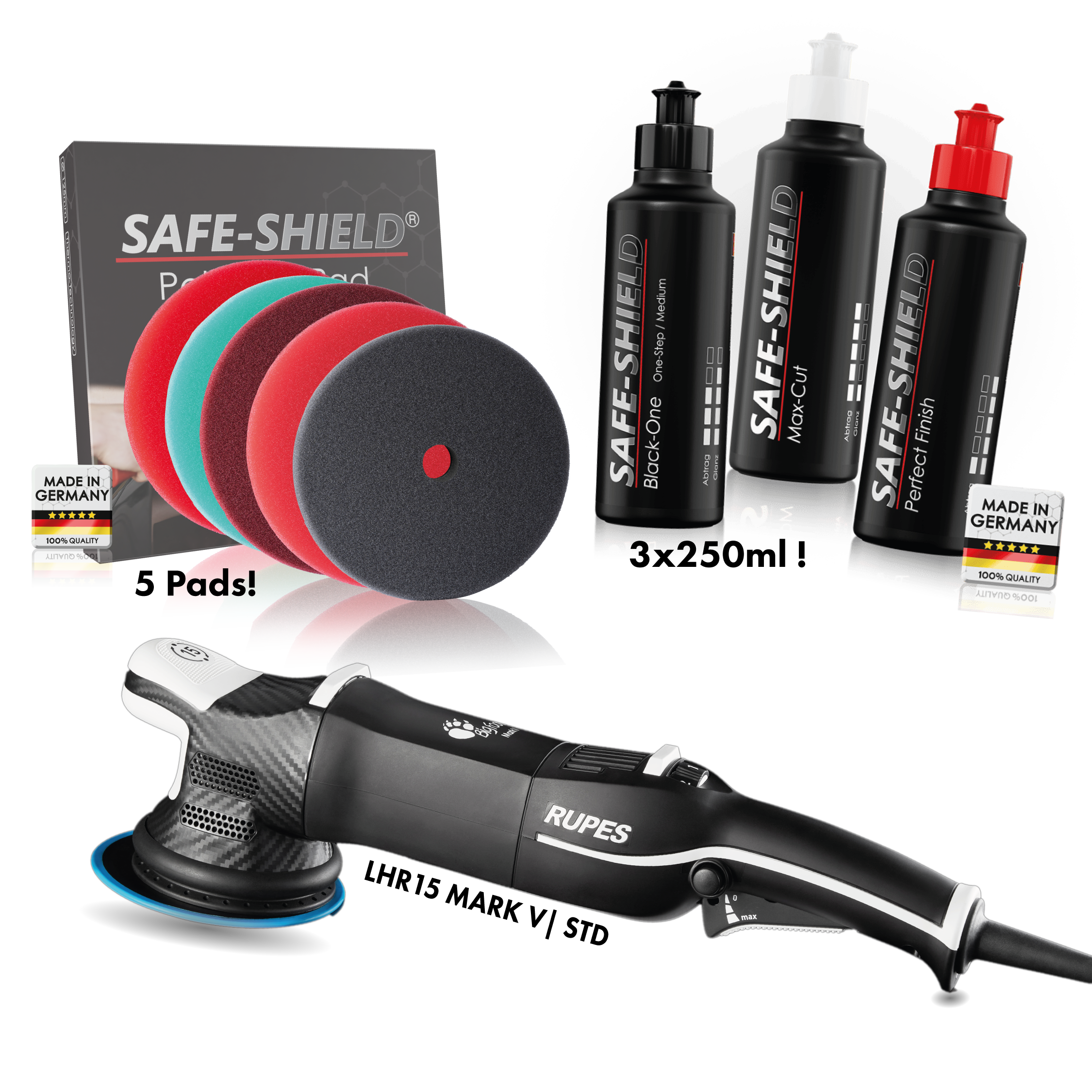 rupes poliermaschine und pads mit polituren