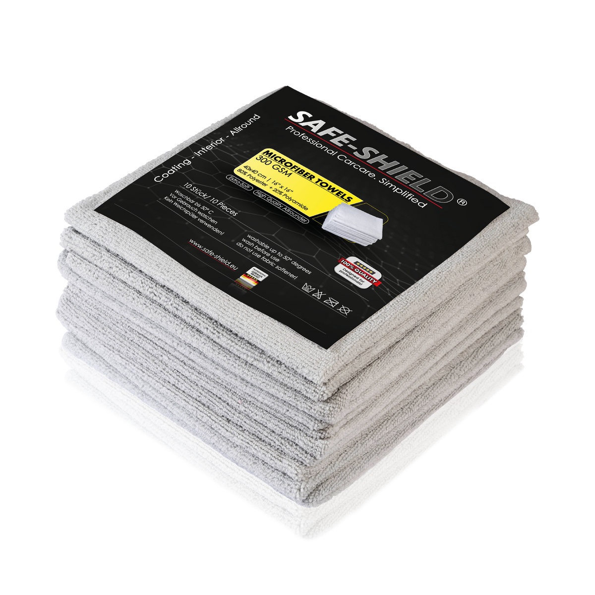 Paños grises de microfibra Safe-Shield Coating de 300 GSM