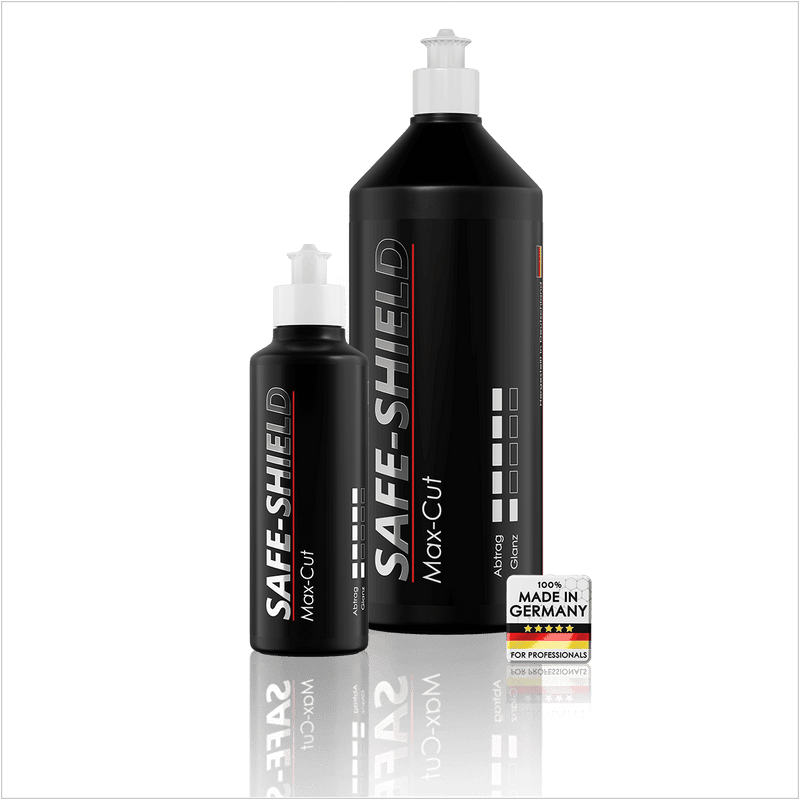 Pasta de pulir de corte Safe-Shield Max Cut en dos tamaños de envase