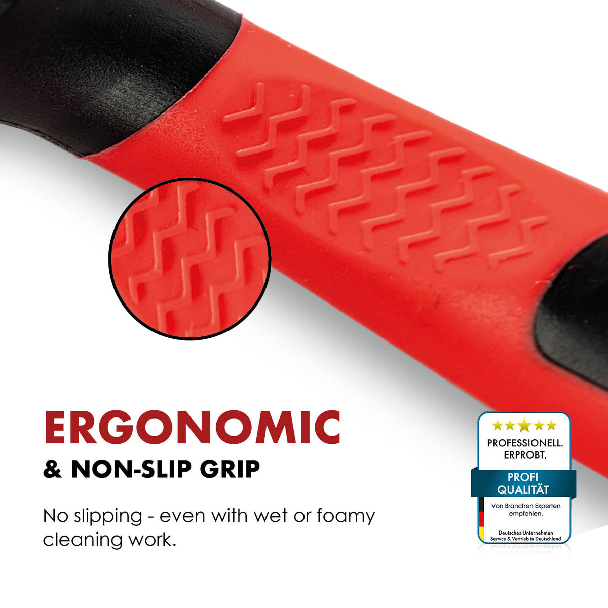 Rubberised non-slip handle of the natural-bristle detailing brush