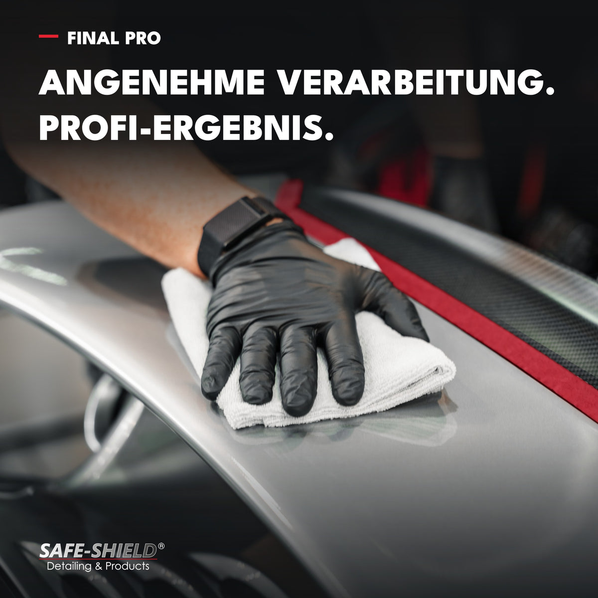 Anwendung der Final PRO Keramikversiegelung: Lack vorbereiten, entfetten, beschichten und kontrollieren