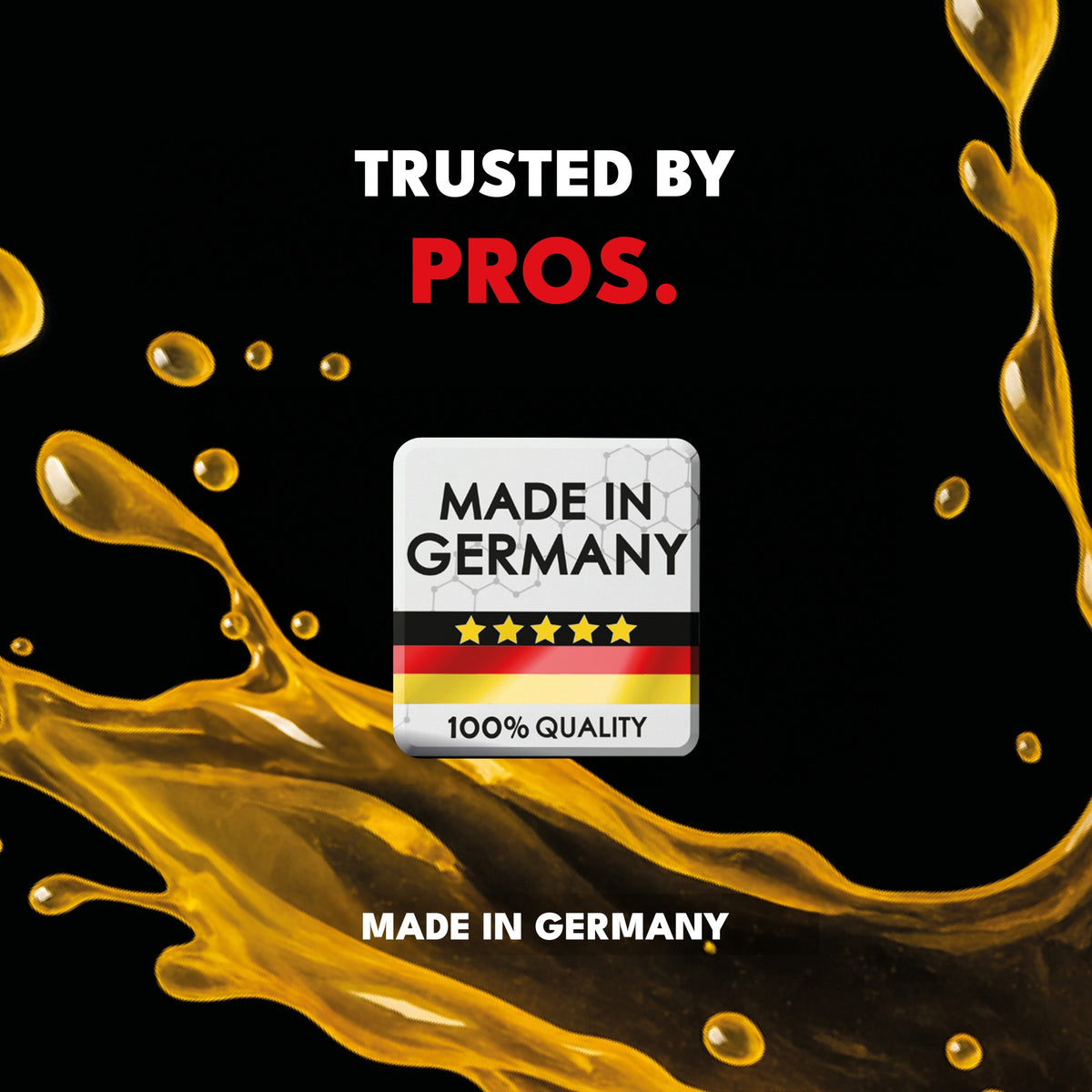 Safe-Shield Wash & Snow Foam trust creative with Made in Germany badge and yellow splash background.