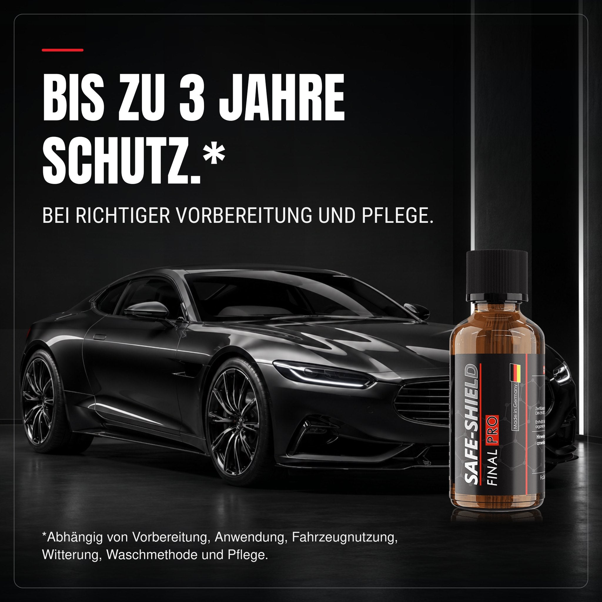Wasserperlen auf keramikversiegeltem Autolack zeigen die starke Hydrophobie von Final PRO
