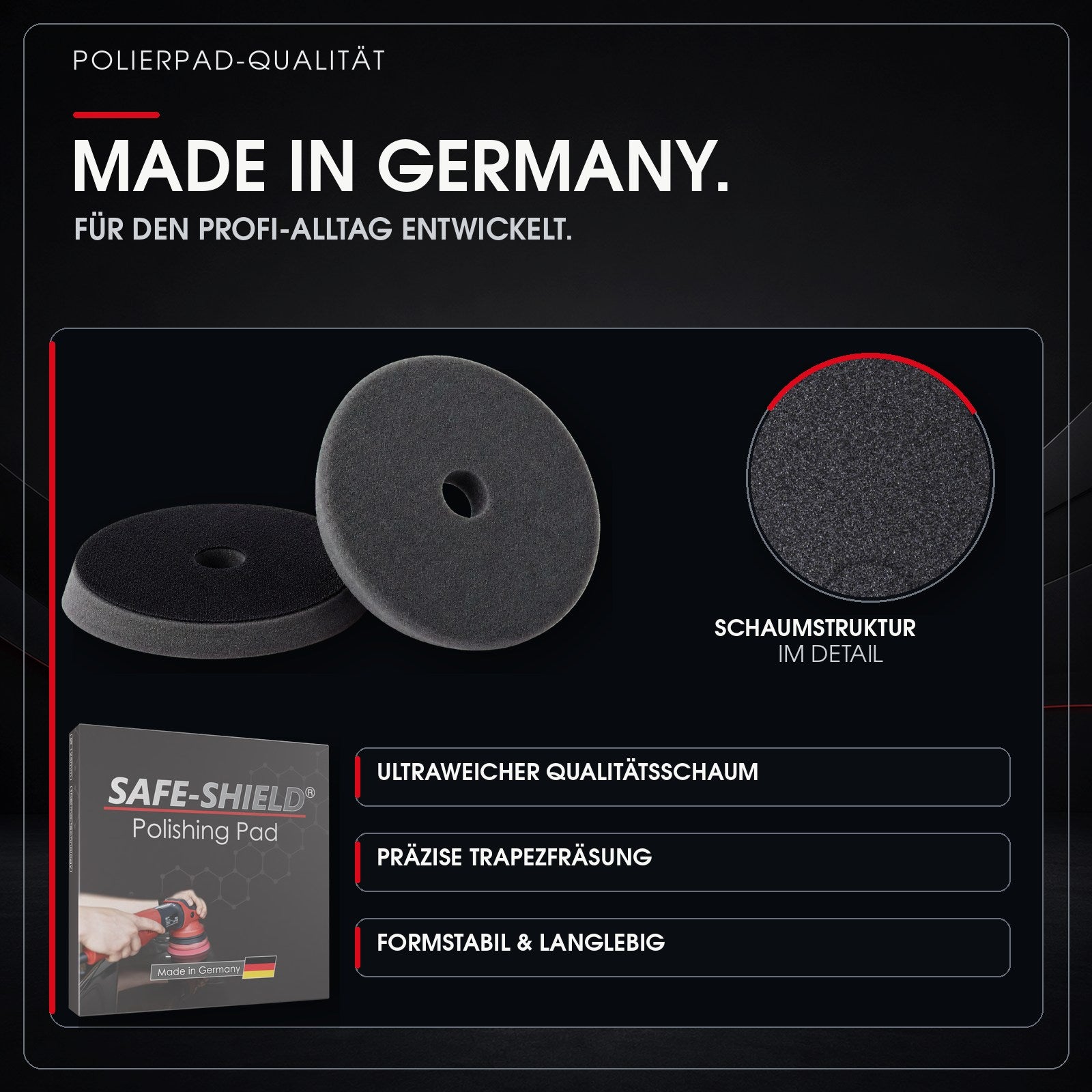 Ultraweicher retikulierter Schaum des Ultra Soft Polierpads – Made in Germany